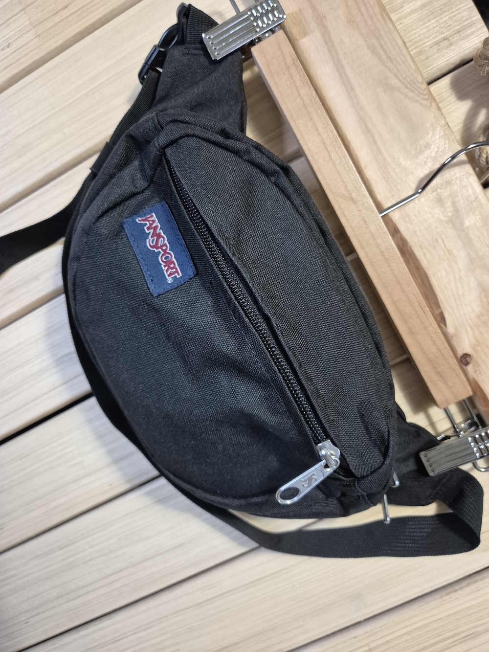 Jansport Black Travel Waist Pack with Front Zip